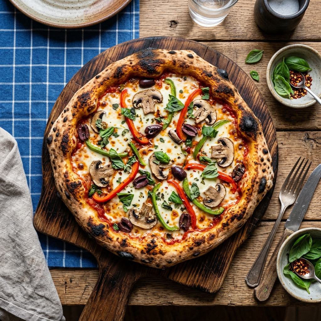 Artisan pizzas at Delight Pizza